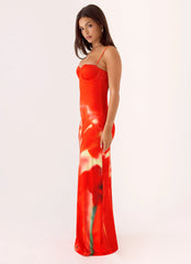 Vamonos Maxi Dress - Fire Petal