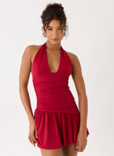 Esme Mini Dress - Red Magenta