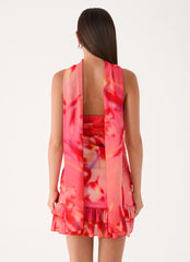 Manon Scarf Mini Dress - Sun Blushed Bloom